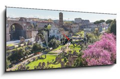 Obraz s hodinami 1D panorama - 120 x 50 cm F_AB83841599 - The Roman Forum in Rome, Italy