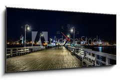 Obraz s hodinami   Sopot molo strona poudniowa, 120 x 50 cm