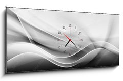 Obraz s hodinami 1D panorama - 120 x 50 cm F_AB84964363 - Black White Design Abstract