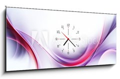 Obraz s hodinami 1D panorama - 120 x 50 cm F_AB85107105 - Elegant Fractal Waves Design