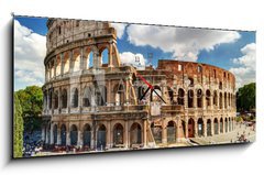 Obraz s hodinami 1D panorama - 120 x 50 cm F_AB85240866 - Colosseum in Rome - Koloseum v Římě