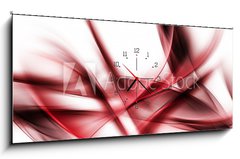 Obraz s hodinami 1D panorama - 120 x 50 cm F_AB86654206 - Dark Red Powerful Abstract Waves Background - Tmavě červená pozadí mocné abstraktní vlny