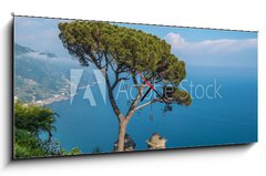 Obraz s hodinami 1D panorama - 120 x 50 cm F_AB86733800 - Villa Rufolo in Ravello town, Amalfi coast, Italy