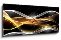 Obraz s hodinami 1D panorama - 120 x 50 cm F_AB86803878 - Creative Light Fractal Waves Art Abstract Background - Kreativní světlo fraktální vlny umění abstraktní pozadí