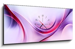 Obraz s hodinami 1D panorama - 120 x 50 cm F_AB87209773 - Purple Abstract Waves Art Composition Background - Purple Abstraktní vlny Umění složení pozadí