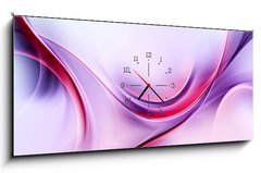 Obraz s hodinami   Purple Abstract Waves Art Composition Background, 120 x 50 cm