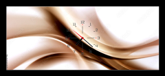 Obraz s hodinami 1D panorama - 120 x 50 cm F_AB88060642 - Abstract Brown Waves Background