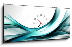Obraz s hodinami 1D panorama - 120 x 50 cm F_AB88270919 - abstract fractal blue wave background