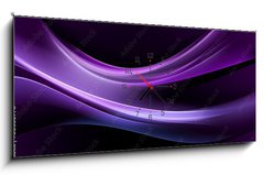 Obraz s hodinami 1D panorama - 120 x 50 cm F_AB88530776 - abstraction purple light wave background - abstrakce fialové pozadí světelné vlny
