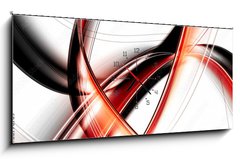 Obraz s hodinami 1D panorama - 120 x 50 cm F_AB88798789 - abstract waves background - abstraktní vlny pozadí