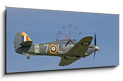 Obraz s hodinami   1941 hawker sea hurricane in flight, 120 x 50 cm