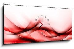 Obraz s hodinami   Red Abstract, 120 x 50 cm