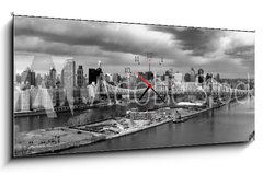 Obraz s hodinami 1D - 120 x 50 cm F_AB91922319 - New York Cityscape - Panoráma města New York