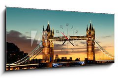 Obraz s hodinami 1D - 120 x 50 cm F_AB95907877 - Tower Bridge London