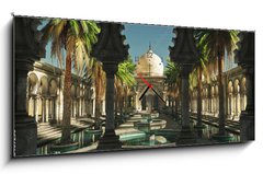 Obraz s hodinami 1D panorama - 120 x 50 cm F_AB96469256 - The Magic of the Orient, 3d CG - Kouzlo Orientu, 3D CG