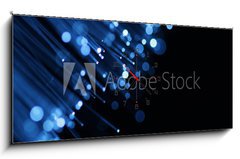 Obraz s hodinami 1D panorama - 120 x 50 cm F_AB9783141 - Fiber optics - Optická vlákna
