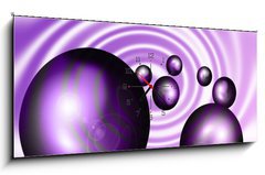 Obraz s hodinami 1D panorama - 120 x 50 cm F_AB980152 - purple pearls