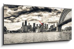 Obraz s hodinami 1D panorama - 120 x 50 cm F_AB98549145 - Sydney Harbour