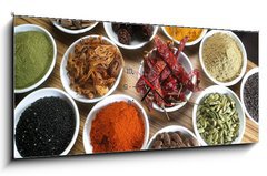 Obraz s hodinami 1D panorama - 120 x 50 cm F_AB9904421 - Spices for the World - Koření pro svět