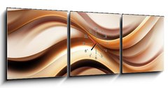 Obraz s hodinami 3D tdln - 150 x 50 cm F_BM100548617 - Abstract Gold Wave Design Background