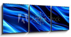 Obraz s hodinami 3D tdln - 150 x 50 cm F_BM100723342 - Art Abstract Blue Glow Wave Design Background - Umn abstraktn modr ze vlny pozad nvrhu