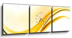 Obraz s hodinami 3D tdln - 150 x 50 cm F_BM100723495 - Awesome Abstract Yellow Wave Design