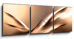 Obraz s hodinami 3D tdln - 150 x 50 cm F_BM101221018 - Abstract beautiful motion gold fractal like a bird background.Modern bright digital illustration.