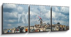 Obraz s hodinami   Boshphorus strait and asian side of Istanbul, 150 x 50 cm