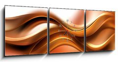 Obraz s hodinami 3D tdln - 150 x 50 cm F_BM102386676 - Abstract Gold Brown Wave Design Background