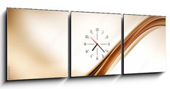 Obraz s hodinami 3D tdln - 150 x 50 cm F_BM103641583 - Brown Waves Composition