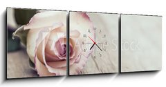 Obraz s hodinami   Vintage Rose, 150 x 50 cm