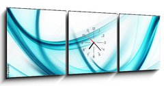 Obraz s hodinami 3D tdln - 150 x 50 cm F_BM104192580 - Abstract Blue Wave Background Design