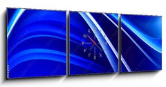 Obraz s hodinami 3D tdln - 150 x 50 cm F_BM104302255 - Blue Shines Neon Waves Design Background