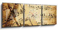 Obraz s hodinami   vintage musical background, 150 x 50 cm