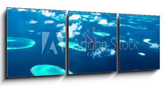 Obraz s hodinami 3D tdln - 150 x 50 cm F_BM105827632 - Maldives Indian Ocean