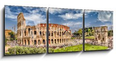 Obraz s hodinami 3D tdln - 150 x 50 cm F_BM107807294 - Panoramic view of the Colosseum and Arch of Constantine, Rome