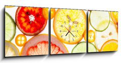 Obraz s hodinami 3D tdln - 150 x 50 cm F_BM110270715 - Citrus fruits