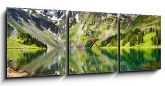 Obraz s hodinami 3D tdln - 150 x 50 cm F_BM11281080 - Mountain lake