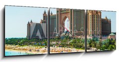 Obraz s hodinami 3D třídílný - 150 x 50 cm F_BM115896652 - Atlantis Hotel in Dubai, UAE