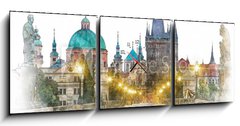 Obraz s hodinami 3D tdln - 150 x 50 cm F_BM118221693 - Prague