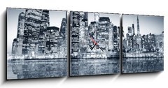 Obraz s hodinami   New York manhattan, 150 x 50 cm