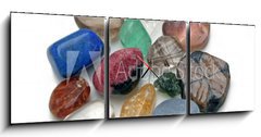 Obraz s hodinami   Crystal therapy tumbled stones, 150 x 50 cm