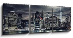 Obraz s hodinami 3D tdln - 150 x 50 cm F_BM120089914 - Dark night rises