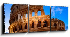 Obraz s hodinami 3D tdln - 150 x 50 cm F_BM127759684 - Night view of Colosseum in Rome in Italy