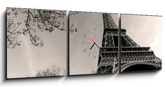 Obraz s hodinami 3D tdln - 150 x 50 cm F_BM12799102 - Tour Eiffel -  Eiffel Tower