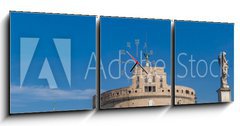 Obraz s hodinami 3D tdln - 150 x 50 cm F_BM128550149 - Sant Angelo Bridge in Rome