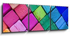 Obraz s hodinami 3D tdln - 150 x 50 cm F_BM12861956 - mosaico de colores (macro)