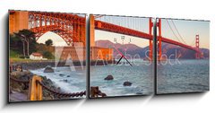 Obraz s hodinami   San Francisco. Image of Golden Gate Bridge in San Francisco, California during sunrise., 150 x 50 cm