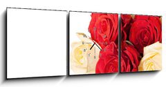 Obraz s hodinami   Rose., 150 x 50 cm