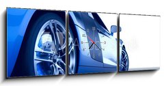 Obraz s hodinami 3D tdln - 150 x 50 cm F_BM13136508 - Modern sport car (3d render) - Modern sportovn vz (3d render)